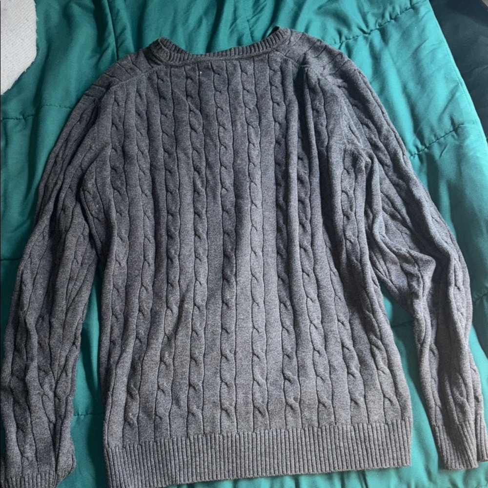 Gray Cable Knit Sweater